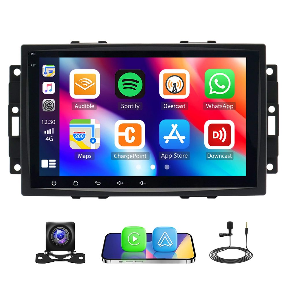 9'' Upgrade Stereo for Dodge Charger 2005 2006 2007, for Chrysler 300 with Wireless Carplay & Android Auto, Touch Screen Head Unit Mirror Link GPS Bluetooth WiFi FM AHD Backup Camera