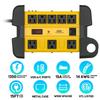 Heavy Duty Surge Protector Power Strip with USB-C Ports, CRST 8-Outlet Metal Industrial Power Block with 15A Circuit Breaker, 15ft Extension Cord, 1350 Joules for Workshop, Garage, Office, Shop view 2