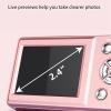 4K Digital Camera for Photography, 64MP Camara Fotograficas with 18X Digital Zoom, 2.4" Screen Travel Vlogging Cameras for Beginner (Pink) view 4