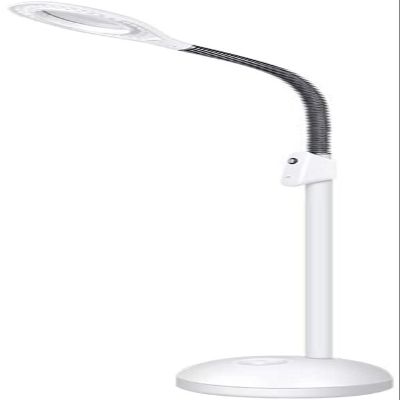 NIELONGHCY 5X Magnifying Floor Lamp with Full Spectrum Daylight Light, Adjustable Height & Gooseneck for Crafts, Reading, & Professional Use