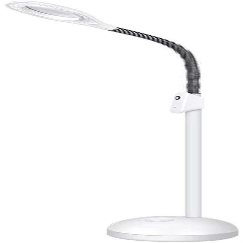 NIELONGHCY 5X Magnifying Floor Lamp with Full Spectrum Daylight Light, Adjustable Height & Gooseneck for Crafts, Reading, & Professional Use