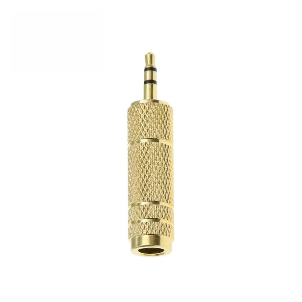 1PCS Gold 6.3mm 1/4" Male to 3.5MM 1/8" Female Jack Stereo Headphone Adapter Home Connectors Adapter Microphone(6.35mm to 3.5MM)