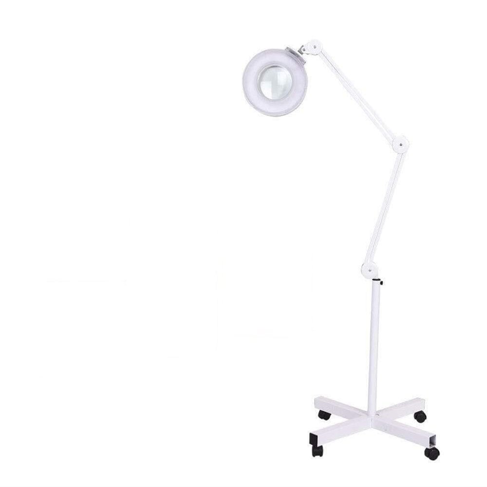 NIELONGHCY 16X Foldable Floor Standing Magnifier Lamp with LED Light for Salon, Tattoo, Eyelash, and Dental Use