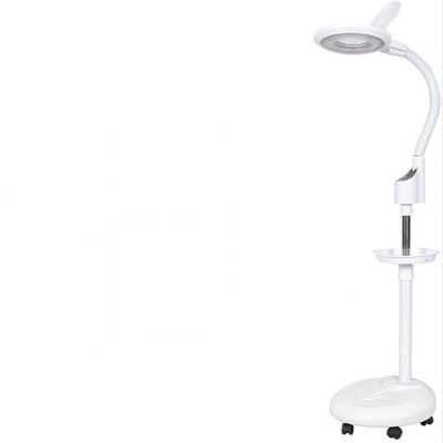 NIELONGHCY 16X Magnifying Glass Floor Standing Lamp with Rolling Base, Dimmable Light for Beauty, Tattoo, Nail, and Reading