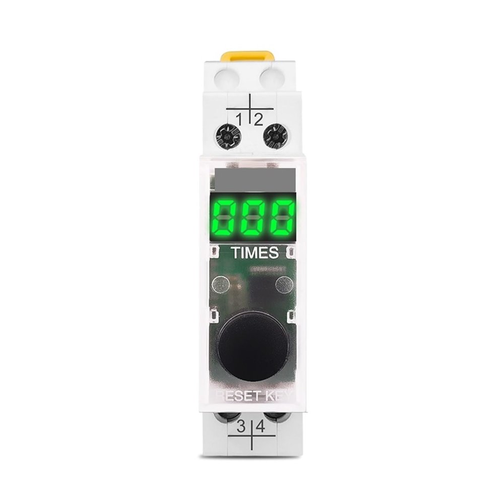 Din Rail LED Display SPD Surge Protective Device Strike Counter 220V 50/60Hz 0-999 Times to-LSC(Transparent Green)