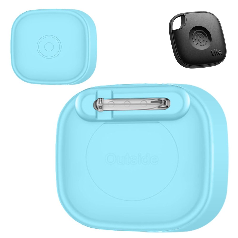 Case for Tile by Life360 Mate,Full Waterproof Holder for Kids,with Invisible Pin for Tile Life360 Mate GPS Tracker,Soft Silicone,Anti-Scratch,Glow Blue