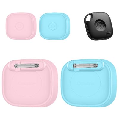 2-Pack Case for Tile by Life360 Mate,Full Waterproof Holder for Kids,with Invisible Pin for Tile Life360 Mate GPS Tracker,Soft Silicone,Anti-Scratch,Pink+Glow Blue
