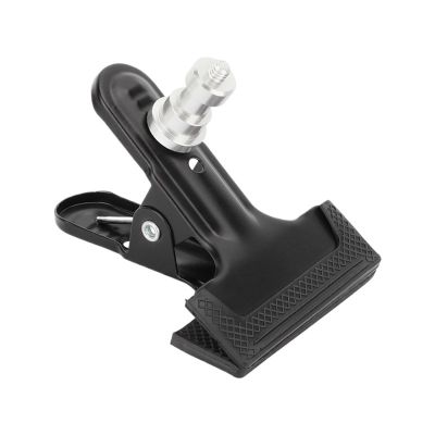 Backdrop Clip 2pcs Heavy-Duty Spring Clip Metal Clamp with 5/8" Pin and 1/4"-20 Screw for Backdrop Stand(Black)