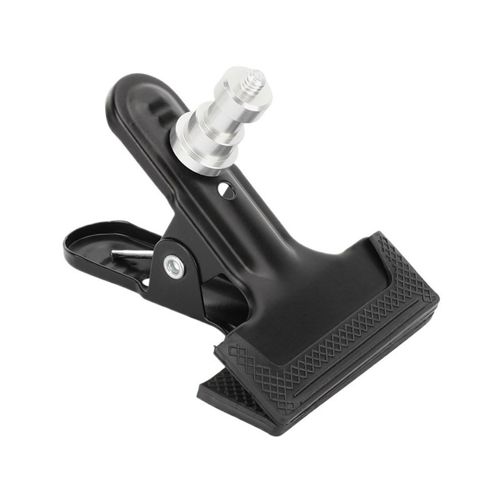 Backdrop Clip 2pcs Heavy-Duty Spring Clip Metal Clamp with 5/8" Pin and 1/4"-20 Screw for Backdrop Stand(Black)