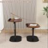 Adjustable Height C Shaped Side Table with Multi Angle Flip Top for Couch and 360Swivel Laptop Stand Bedside Table for Living Room Bed Bathtub Black Wood Finish (Black Wood) view 3