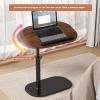Adjustable Height C Shaped Side Table with Multi Angle Flip Top for Couch and 360Swivel Laptop Stand Bedside Table for Living Room Bed Bathtub Black Wood Finish (Black Wood) view 4
