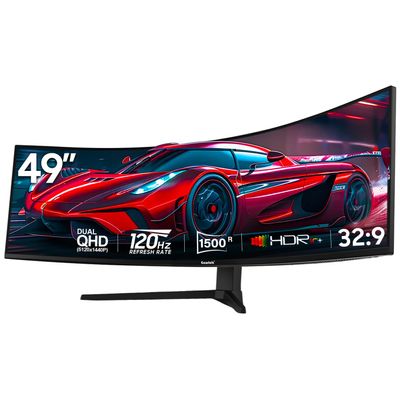 Gawfolk 49 Inch Curved Gaming Monitor,1500R PC Screen 120hz DQHD 5120x1440, Computer Screen for Home Office Business, DP, HDMI, Support Wall Mount 100x100mm