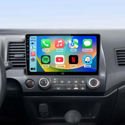 10.2" Car Radio Stereo for Honda Civic 2006 2007 2008 2009 2010 2011 with Android13/5G WiFi/Wireless CarPlay/Android Auto/IPS Touch Screen/GPS Navigation/Bluetooth/RDS Radio/1080P Backup Camera