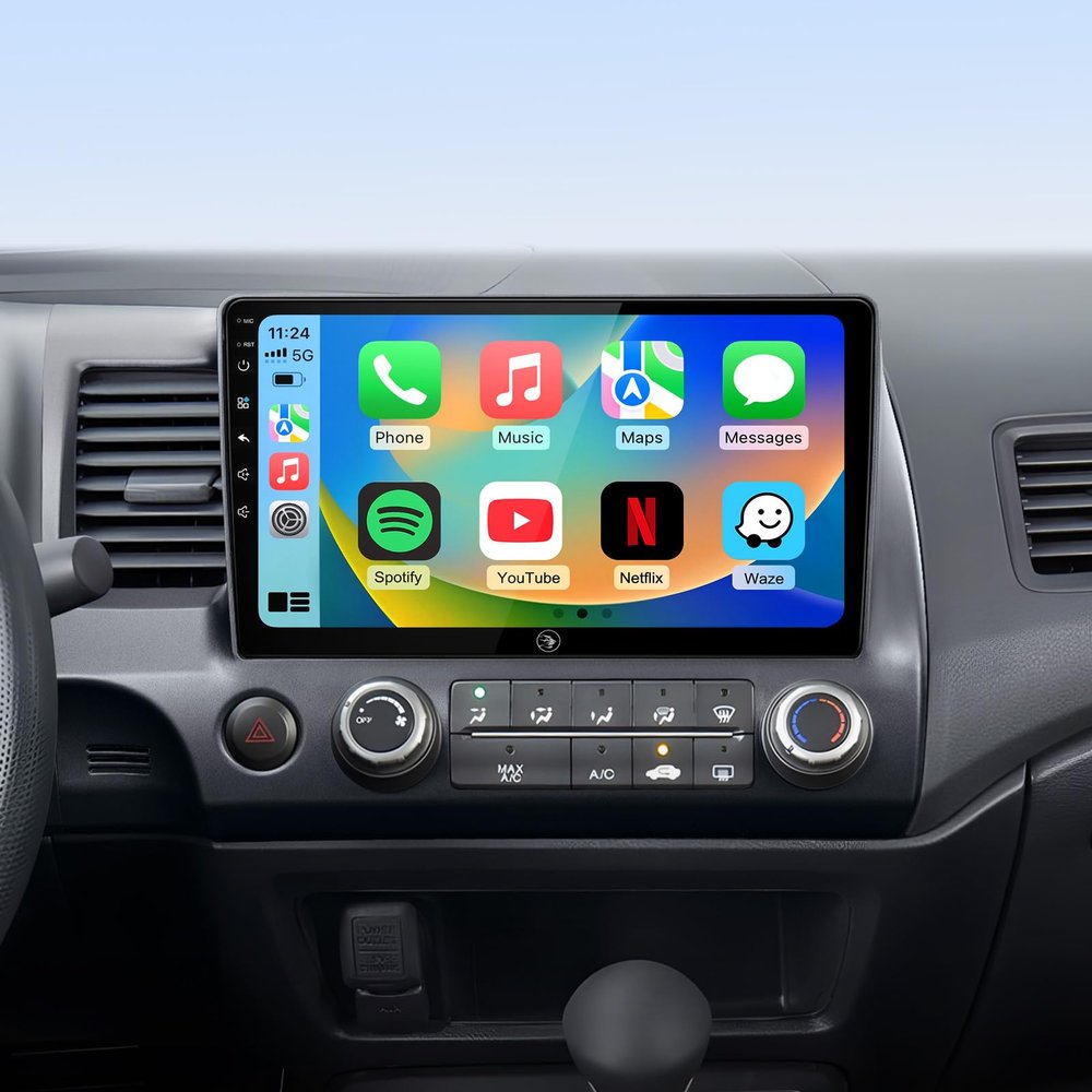 10.2" Car Radio Stereo for Honda Civic 2006 2007 2008 2009 2010 2011 with Android13/5G WiFi/Wireless CarPlay/Android Auto/IPS Touch Screen/GPS Navigation/Bluetooth/RDS Radio/1080P Backup Camera