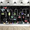 20x10ft Chemical Science Backdrop Chemistry Math Geometry Physics Handwritten Photography Background Chemical Experiments Banner Decoration for Kids Chemistry Lab Photo Booth Props view 2