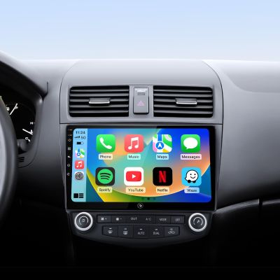 10.2'' Car Radio Stereo for Honda Accord 7th 2003 2004 2005 2006 2007 2+64G/5G WiFi/IPS HD Touch Screen/Wireless CarPlay/Android Auto/GPS FM/SWC Bluetooth/1080P Backup Camera