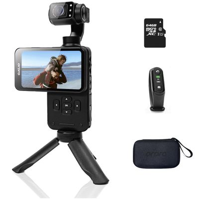 ORDRO M5 Handheld Camera 5K, 3-Axis Stabilisation Video Camcorder, Portable IR Night Vision WiFi Vlogging Camera with 120 Wide Angle, Face Tracking, 64G Card, Remote Control, Bracket