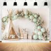 10 x 8 ft 1st Birthday Backdrop Bohemian Style Balloon Reed Tent Kids Boy Girl 1st Birthday Party Decor Baby Shower Holiday Party Grass Party Cake Smash Studio Photography Props view 1