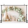 10 x 8 ft 1st Birthday Backdrop Bohemian Style Balloon Reed Tent Kids Boy Girl 1st Birthday Party Decor Baby Shower Holiday Party Grass Party Cake Smash Studio Photography Props view 4