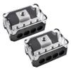 FOCMKEAS 2 Pcs 4 Way Power Distribution BlockCar Audio Splitter  1 2 Gauge in / 4 4 Gauge Out Amp Power Ground Distributor view 1