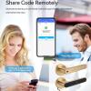 5 in 1 Multi Function Smart Door Entry Lock with Fingerprint Safety Lock, Password IC Card for Tuya App Key Unlocking Gold Handle, Designed for Home, Apartment, Office, Bedroom view 4