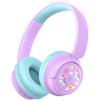 iClever Clever BTH22 Kids Bluetooth Headphones, 60H Play Time, 74/85 dBA Safe Volume, Bluetooth 5.4, USB C, Over Ear Kids Headphones Wireless with Mic AUX Cord for iPad/Tablet/Travel/School, Lilac view 1