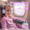 iClever Clever BTH22 Kids Bluetooth Headphones, 60H Play Time, 74/85 dBA Safe Volume, Bluetooth 5.4, USB C, Over Ear Kids Headphones Wireless with Mic AUX Cord for iPad/Tablet/Travel/School, Lilac view 2