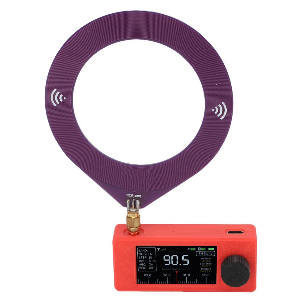 Micro Pocket Radio with SI4732 Chip, AM FM SW LSB USB Bands, 1.9in Color Screen, USB C Rechargeable, LED Light, 3.5mm Jack, Compact Stereo Receiver for Travel & Daily Use