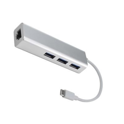 Tofficu 3 USB c to Multi USB Ethernet Adapter for Laptop Type c to Ethernet Adapter White