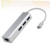 Tofficu 3 USB c to Multi USB Ethernet Adapter for Laptop Type c to Ethernet Adapter White view 2
