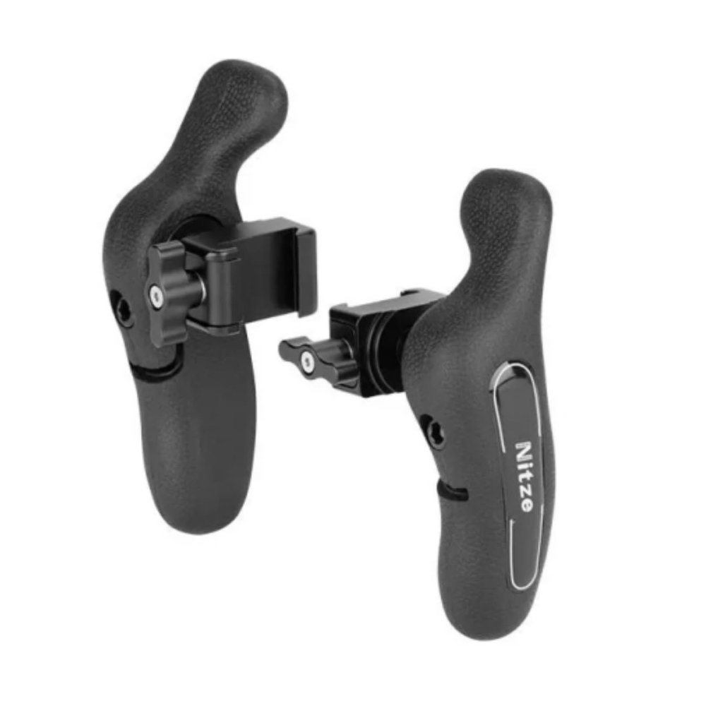 Camera Handle Nitze Side Handle Kit with 1/4" Screw and Detachable Locating Pins Compatible with Smartphone Cage, iPad Cage and Monitor Cage, Tablet (PA32C)
