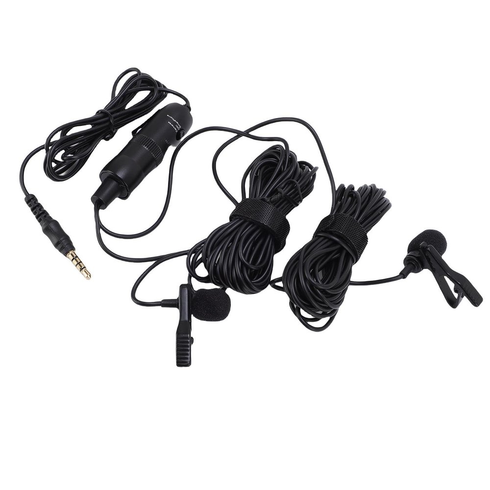 Microphone for Camera,Wireless Lavalier Microphone,Double Lav Lapel Microphone with Noise Reduction,Professional Lapel Mic for Record Interview,Vlogs,Tiktok