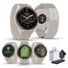 Garmin Approach S50 Advanced GPS Golf Smartwatch, AMOLED Display, On-Course Features, Sports and Fitness Watch, Cream Gold Aluminum Bezel with Ivory Comfort Fit Nylon Band Bundle view 1