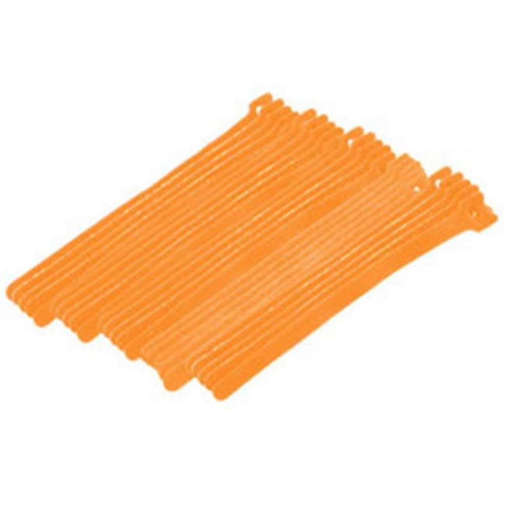0.50 x 8 in. Orange Hook & Loop Cable Strap with Eye - Pack of 25