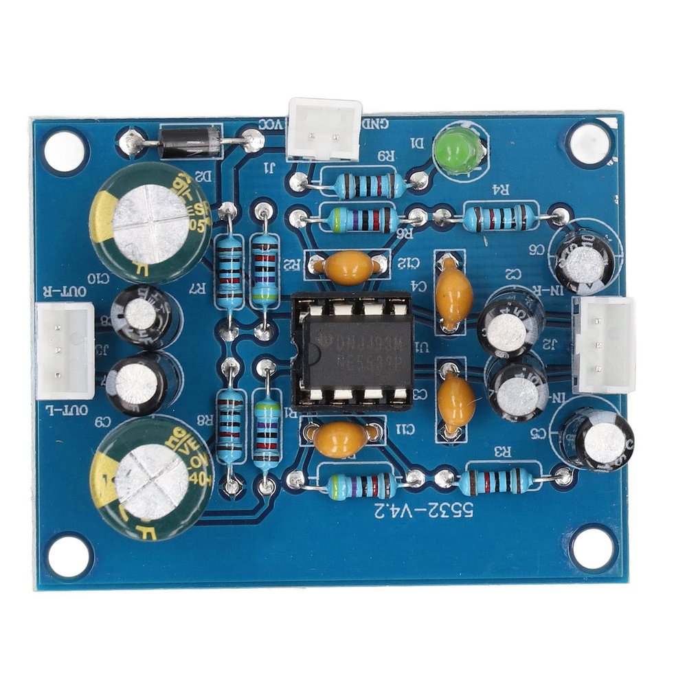 Audio Preamplifier Board NE5532 Chip Preamp Module, Good Sound Quality, Stability, Easy Installation for Low Sensitivity Audio Sources