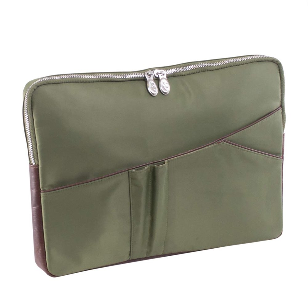 14 in. Crescent Nylon Laptop Sleeve, Green