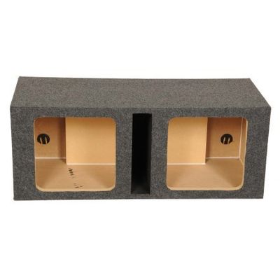 12 in. Dual Square Vented Subwoofer Speaker Enclosure Box, Black