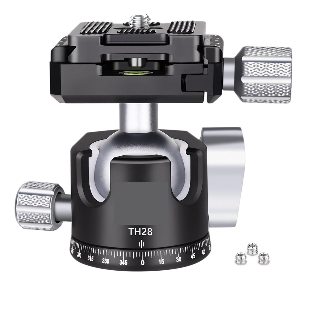 28/34mm Ball Tripod Ball Head Low Gravity Center 360 Panoramic CNC for Tripod Monopod Camera Load 15kg(TH28)
