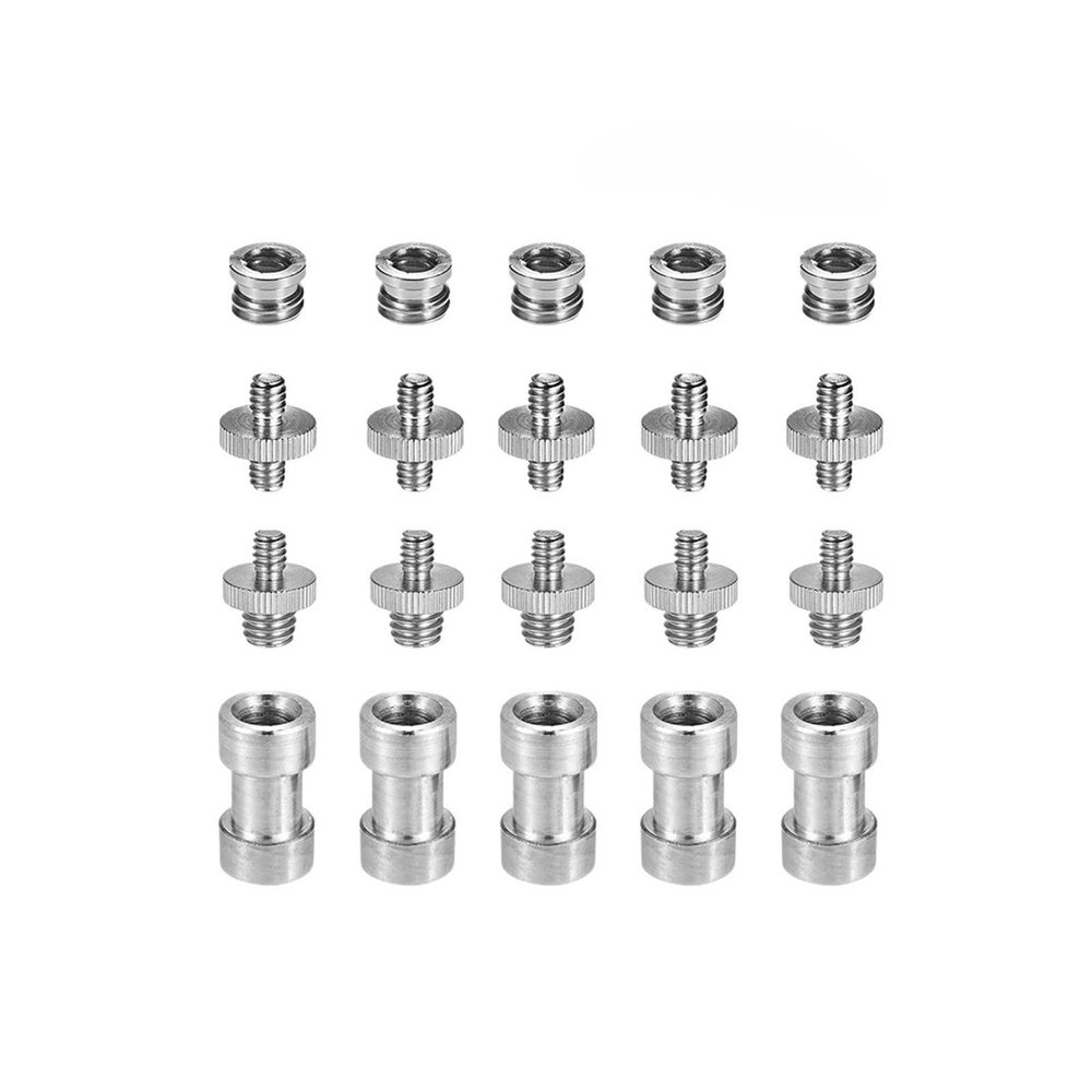 1/4"-20 to 3/8"-16 Threaded Screw Adapter Converter Female Spigot Reducer Bushing Screw Mount Set for Camera Tripod Ballhead