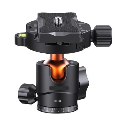 K&F KF-25 Ballhead Tripod Mount Adapter 25mm Large Ball Head Adapter with Quick Release Plate 1/4 Inch Screw 8kg Payload
