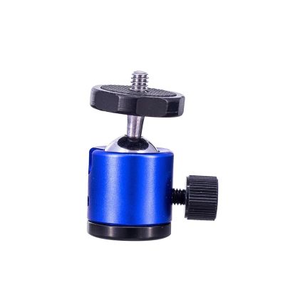 Mi.ni Ball Head 1/4 Screw Mount 360 Swivel for Camcorder DV L/E/D Light Bracket DSLR Camera Tripod Ballhead Stand(Type A Q29 Blue)