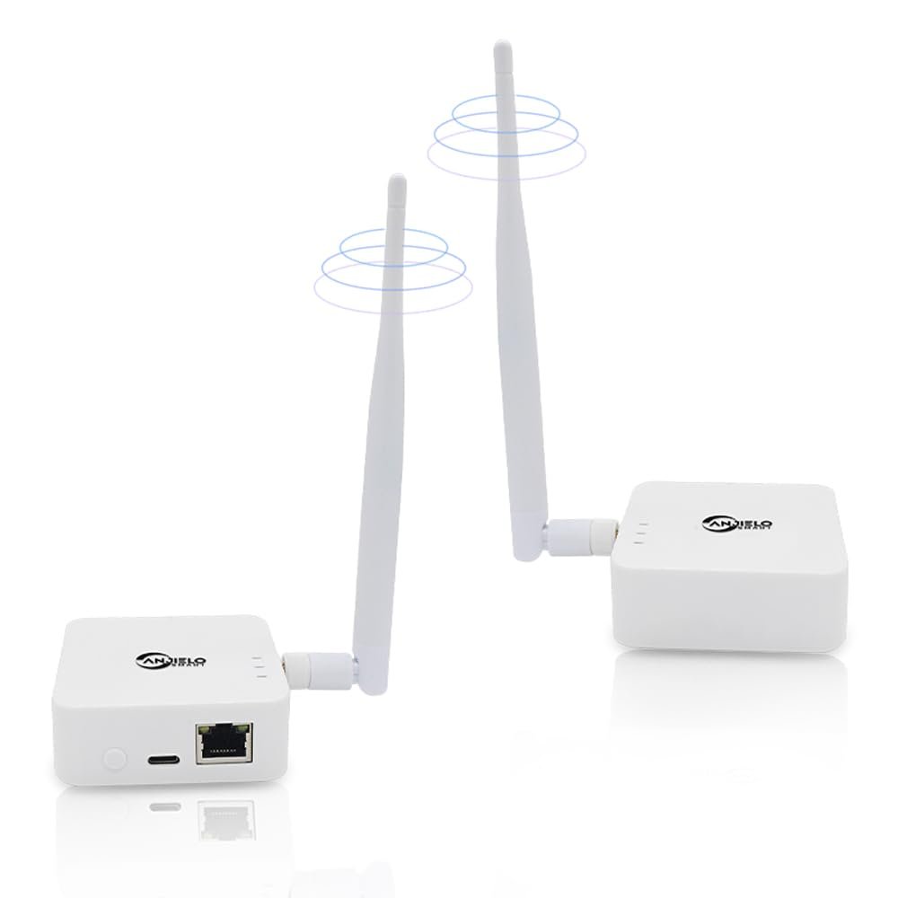 Wireless Bridge Point-to-Point, Ethernet Air Bridge Repeater,Long Range Wireless Access with High-Gain Antenna,typ c Power Port,2.4G WiFi Bridge Repeater,Supports 2600 feet Transmission Distance