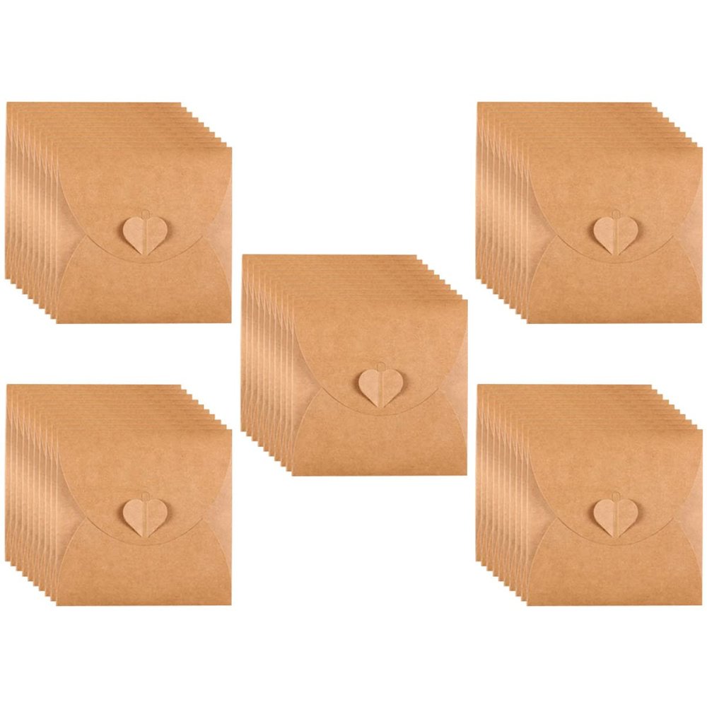 Balacoo 50pcs Retro Envelope Bag Cd DVD Organizer Kraft Paper Sleeves Case for Home Cinema Seed Storage Envelopes Scratch Function