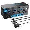 8K/4K Displayport 1.4 KVM Switch 2 Monitors 3 Computers Dual Monitor 8K@30Hz/4K@144Hz 3 Port Dual DP1.4 USB 3.0 KVM Switches 3 PCs Share 2 Monitors & 4 USB 3.0 Devices with Desktop Controller view 1