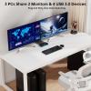 8K/4K Displayport 1.4 KVM Switch 2 Monitors 3 Computers Dual Monitor 8K@30Hz/4K@144Hz 3 Port Dual DP1.4 USB 3.0 KVM Switches 3 PCs Share 2 Monitors & 4 USB 3.0 Devices with Desktop Controller view 2