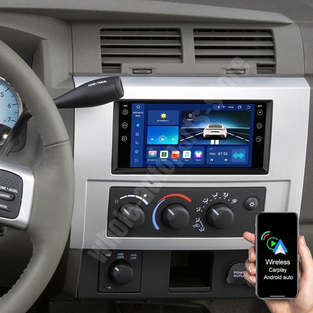 ikasus Car Navigation Player for Carplay/Android Auto 7 Inch Android 11 Bluetooth Automobile Music Player Compatible for Wrangler