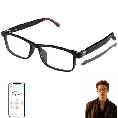 AI Glasses for Men Women Powered by ChatGPT, Bluetooth Smart Glasses with AI Translation(165+ Language), AI Noise Cancellation Via APP, Blue Light Filtering & Ultra-Slim Detachable Arms for Working