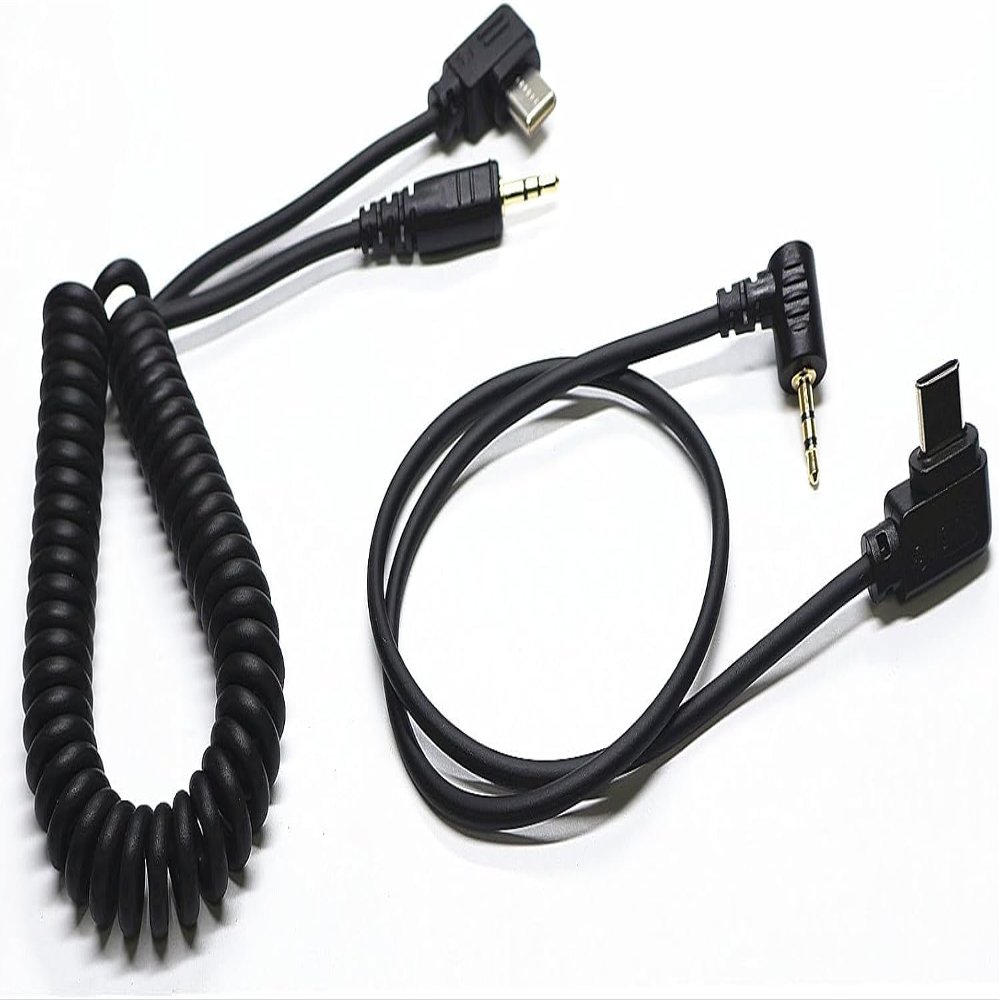 2.5mm-Type c USB for Sony A7CII Shutter Release Cable to A7V/ a7CR/ a7c ii/A6700/ZV-E1/ZV-E10 II 13.8in Flash Starter Remote Control Accessory Wire(2.5mm-Type c Cable 2pcs)