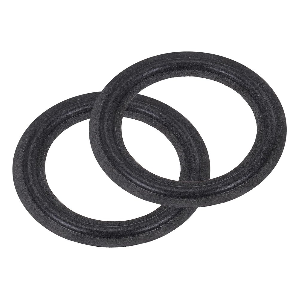 MECCANIXITY 2 Pcs 4 Inch Foam Speaker Edge Surround Rings 66x99mm(IDxOD) Perforated Subwoofer Rings Replacement Parts for Speaker Repair or DIY,Dark Gray