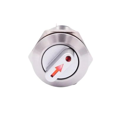 1pcs 22mm Metal Stainless Steel Rotary Selector Switch Waterproof 2 3 Postion 1NO1NC 2NO2NC 12V Red Green LED Push Button Knob Switch(Harness,NO LED Light)